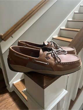 Men's Sperry Intrepid Boat Shoes, brown leather